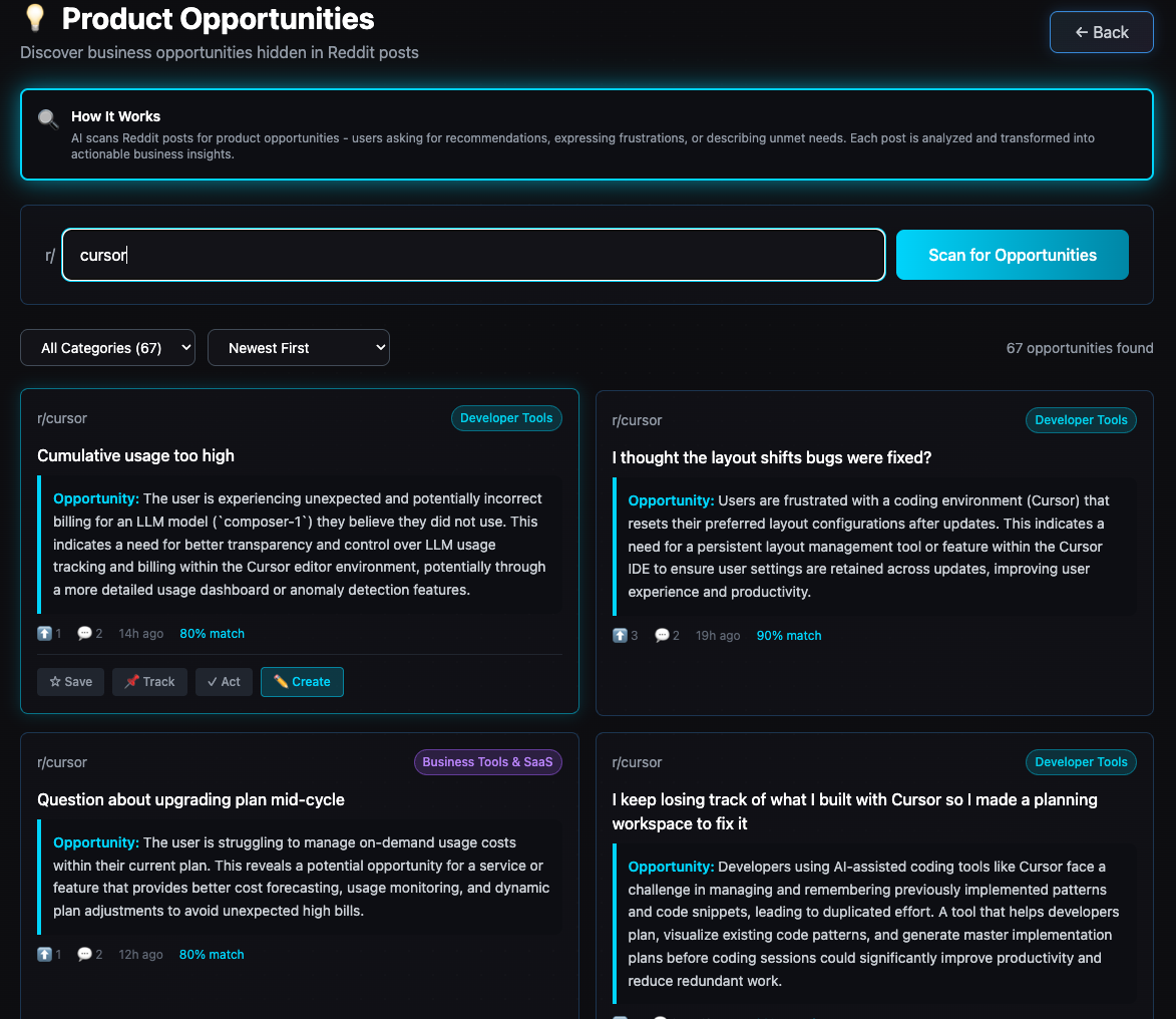Opportunity Finder - Discover hidden business ideas